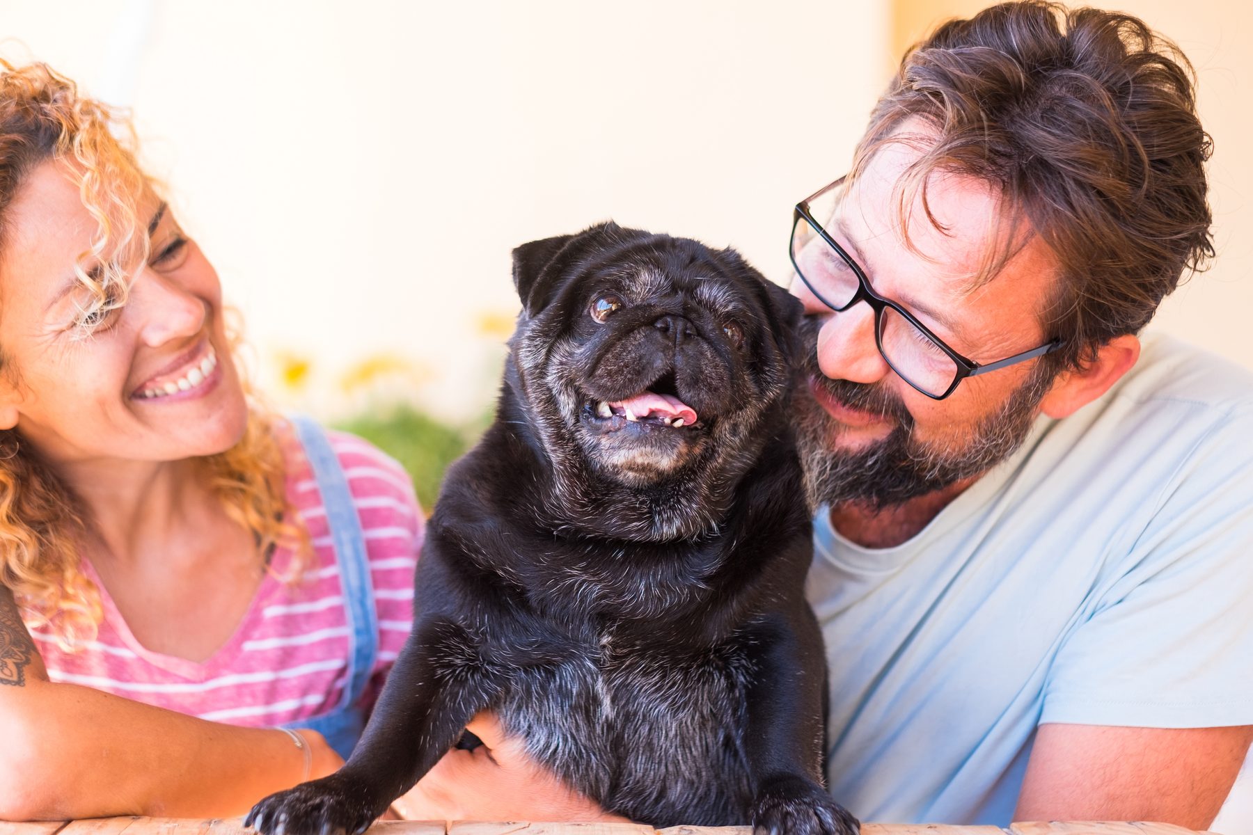 A family with their dog